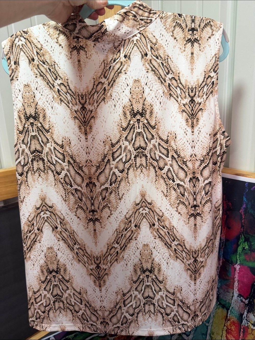 Dana Buchman Beige and Brown Snake-Print Sleeveless Camisole - Picture 2 of 6